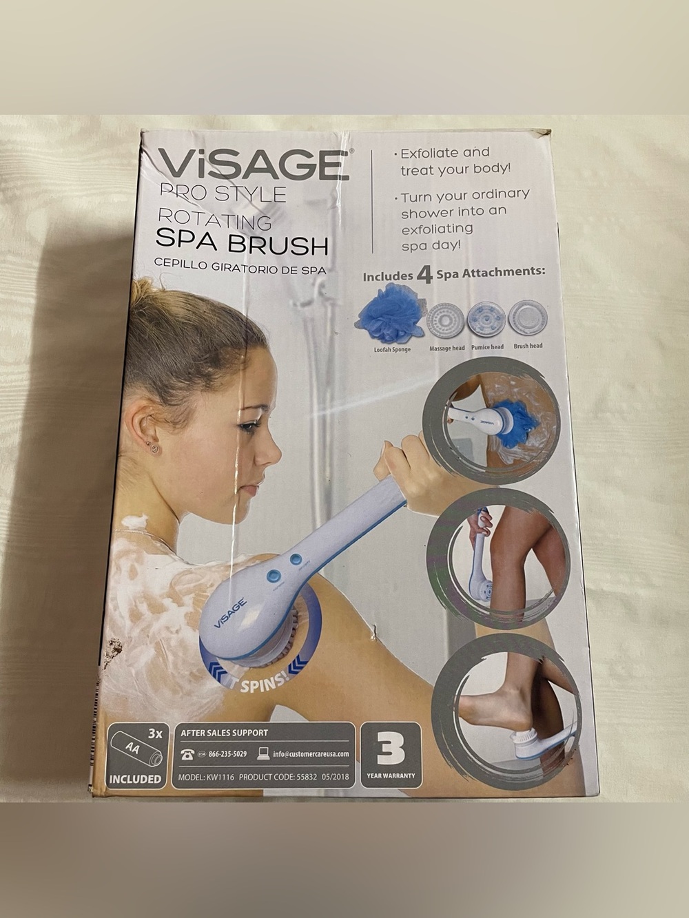 Visage Pro Style Rotating Spa Brush, No Batteries or Manual Included - Picture 6 of 8